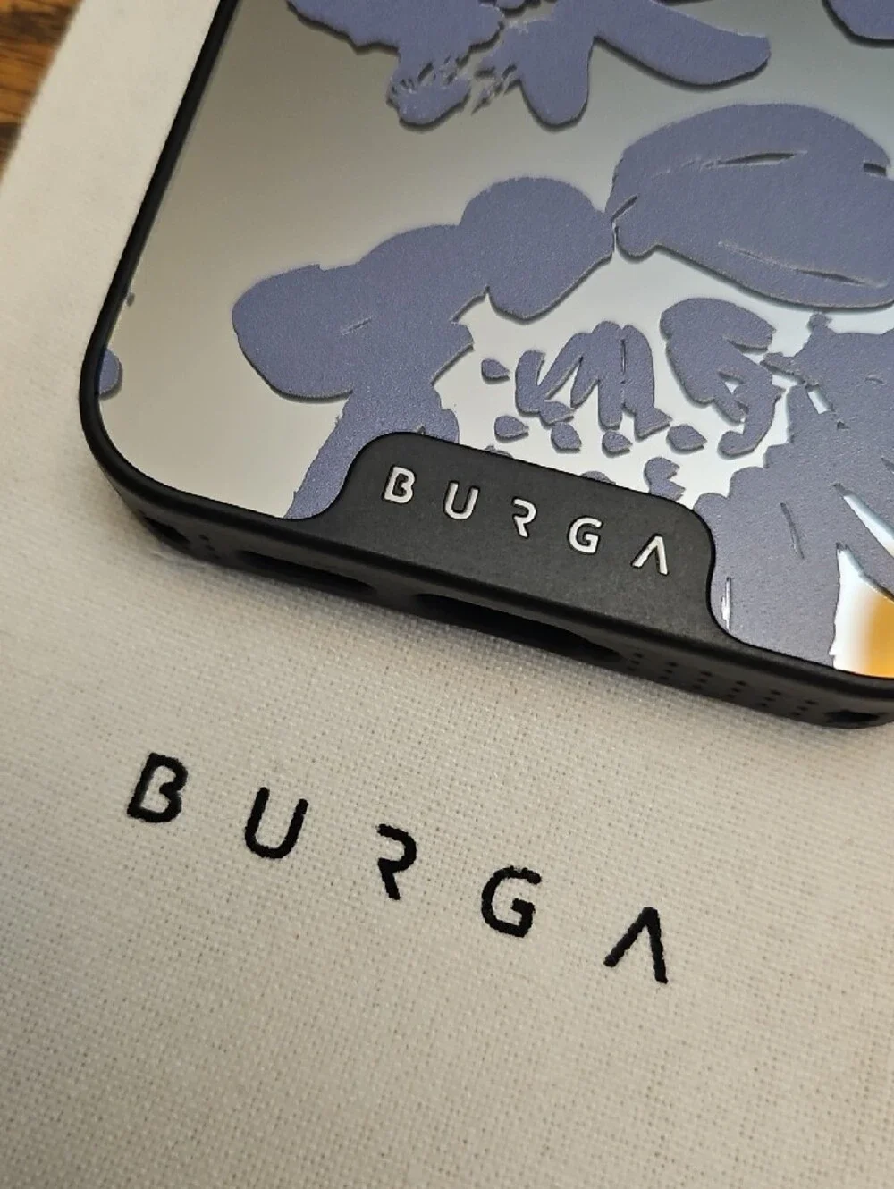 BURGA Floral Mirror Phone Case in Silver and Gray